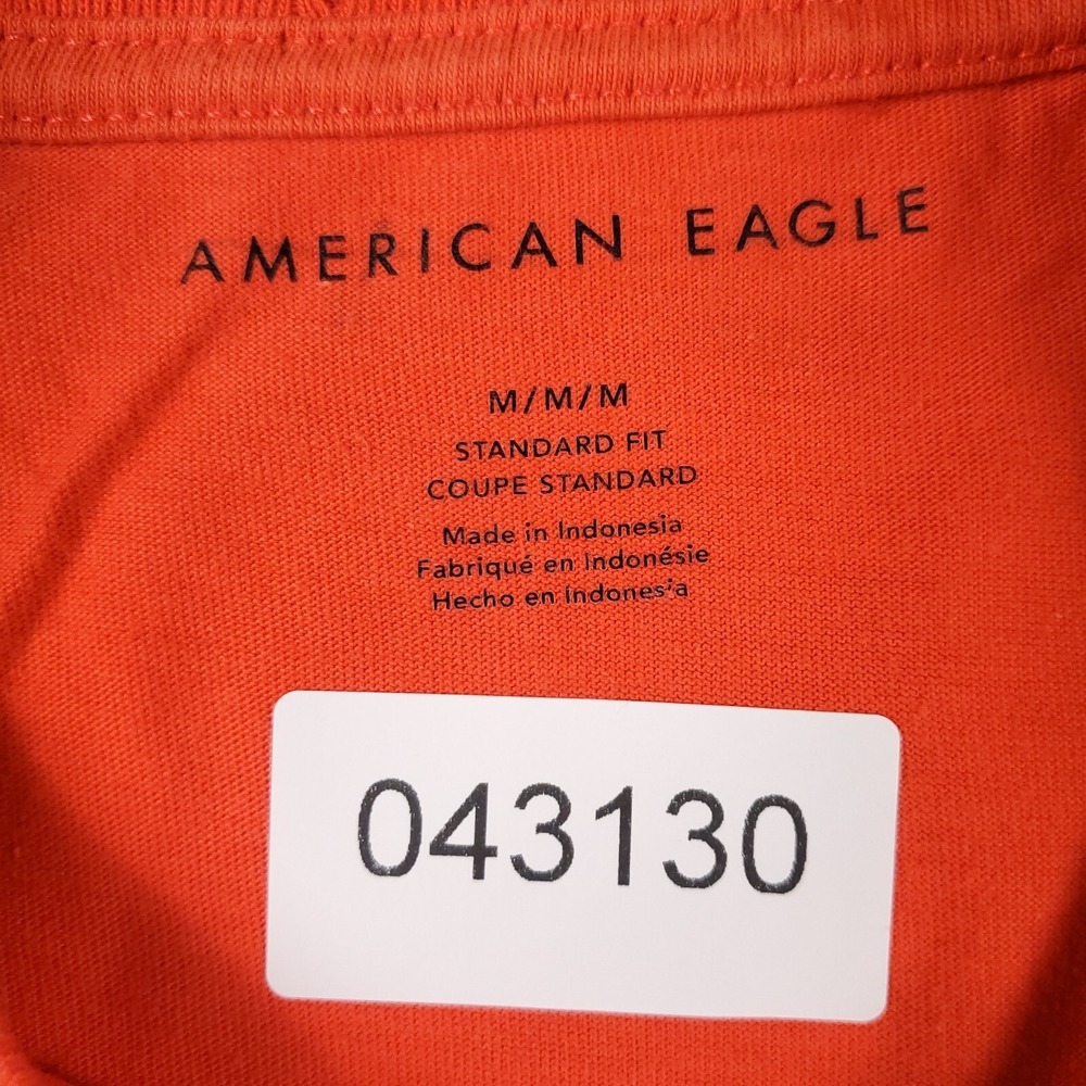 American Eagle T Shirt Mens Medium Orange Short Sleeve Graphic Logo AE-USA - Picture 7 of 7